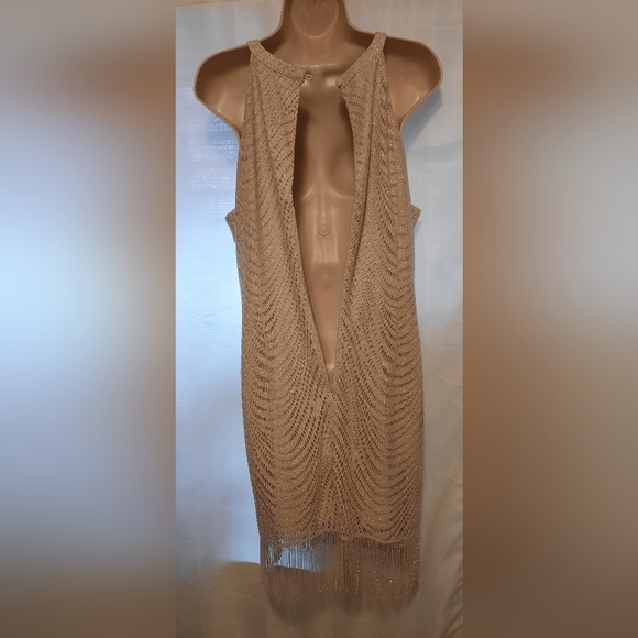 Giani Bernini Tan Ribbed Halter Sheath Dress - Picture 6 of 11